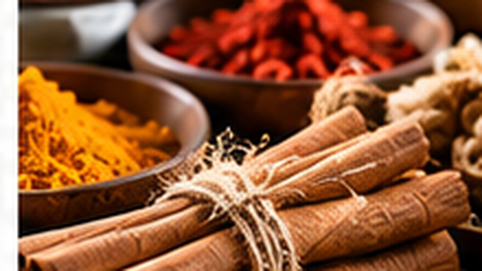 Ceylon cinnamon sticks and spices