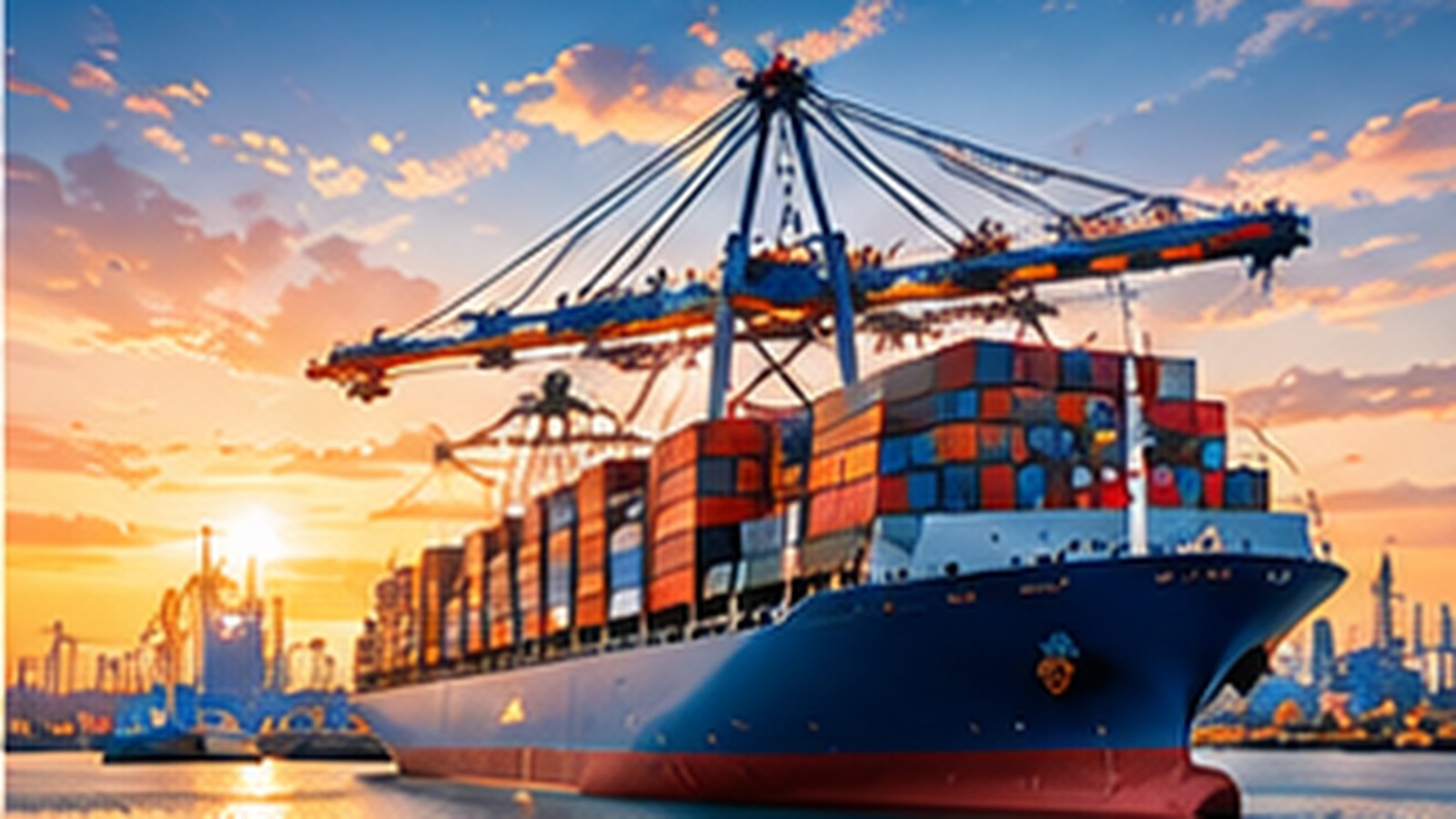 Cargo containers at an international port